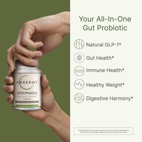 Akkermansia Probiotic for Healthy Weight | Naturally Increases GLP-1 | 60 Day Supply | Contains Bacillus Coagulans, Vitamins B2, D3 & Chromium | SIBO Friendly, Vegan & Gluten Free - Image 5