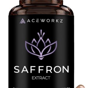 ACEWORKZ Saffron Supplements - 100% Pure Saffron Extract Capsules - Support Weight Management, Craving Control & Eye Health - for Women & Men (90 Capsules)