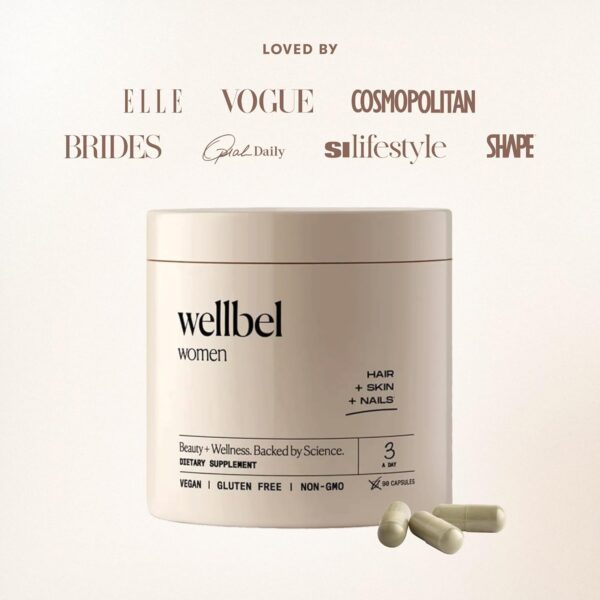 WELLBEL Women Clean Supplement for Hair, Skin, and Nails, Vegan, Gluten Free and Non GMO 90 Count (3 Pack) - Image 6