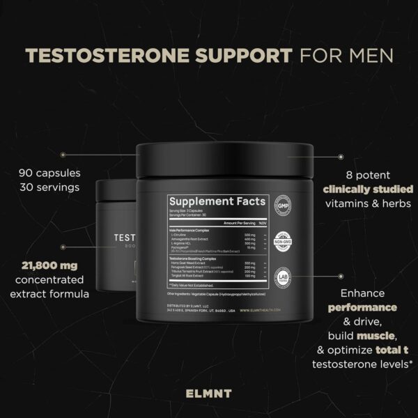 21,800mg Testosterone Booster for Men 8X Strength w. Ashwagandha, Tongkat Ali, Pycnogenol, Tribulus - Total T Testosterone Supplement for Men Male Enhancing Libido Test Booster + Muscle Builder Pills - Image 6