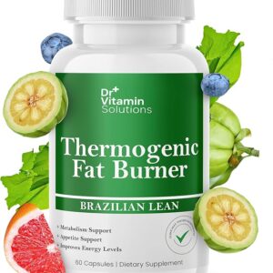 DR VITAMIN SOLUTIONS Thermogenic Fat Burner Brazilian Lean, Weight Loss Pills for Women, Waist Trimmer & Supplements for Bloating for Women & Men, 60 Capsules