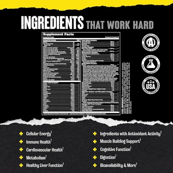 Animal Pak - Convenient Multivitamin for Men & Women Daily All-in-One Vitamin & Supplement Pack - Zinc, Vitamins C, B, D, Amino Acids, and Immune Support - Sports Nutrition Performance - 44 Count - Image 4