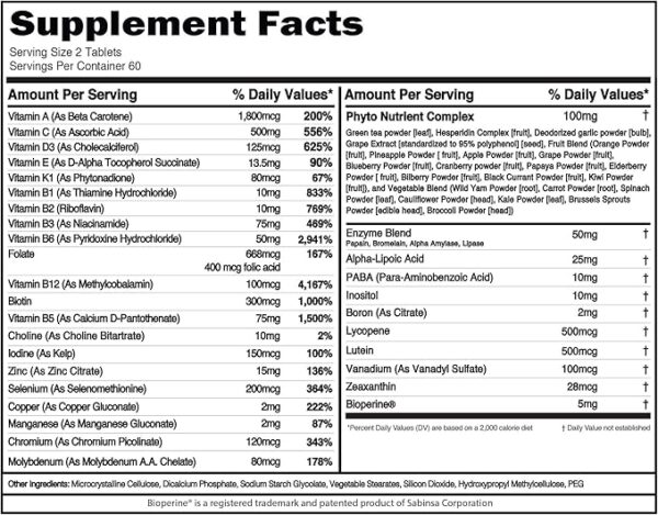 EVL Advanced Daily Multivitamin - Men's Multivitamin with Essential Minerals Phytonutrient Complex and VitaMode Active Mens Vitamins for Energy with Lycopene for Muscle Bone and Immune Support - Image 2