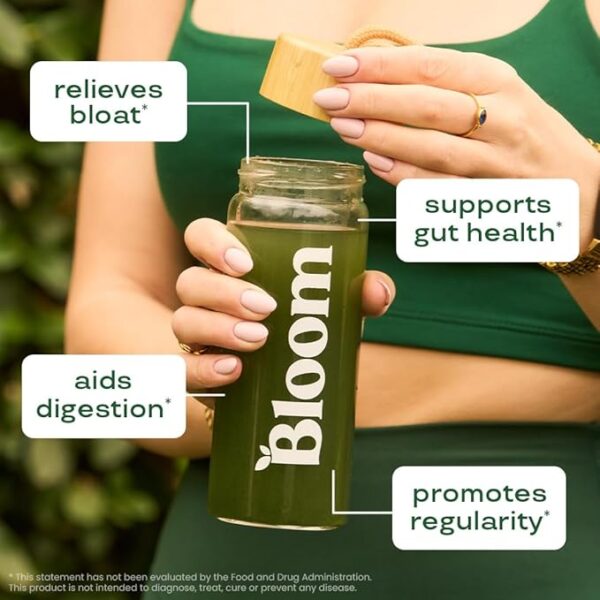 Bloom Nutrition Superfood Greens Powder, Digestive Enzymes with Probiotics and Prebiotics, Gut Health, Bloating Relief for Women, Chlorella, Juice Mix w/Beet Root Powder, 30 SVG, Orange Passionfruit - Image 3