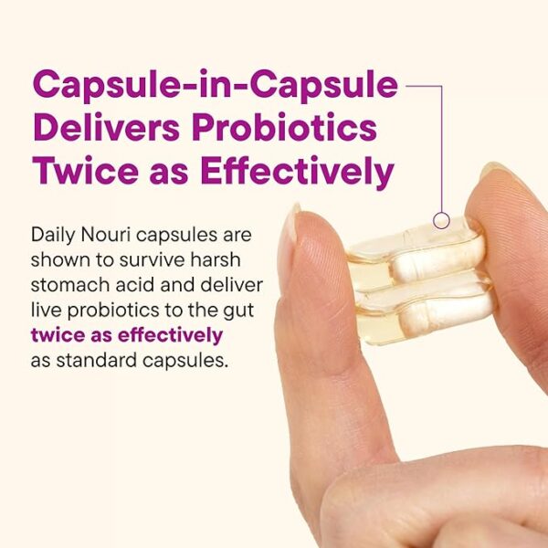 Daily Nouri Hormone Balance Probiotic for Women | Capsules for PCOS, Vaginal pH, Yeast Balance, Skin Health, Digestion & Immunity | 7 Probiotic Strains & Vegan Ahiflower Omega Oil | 30-Day Supply - Image 4