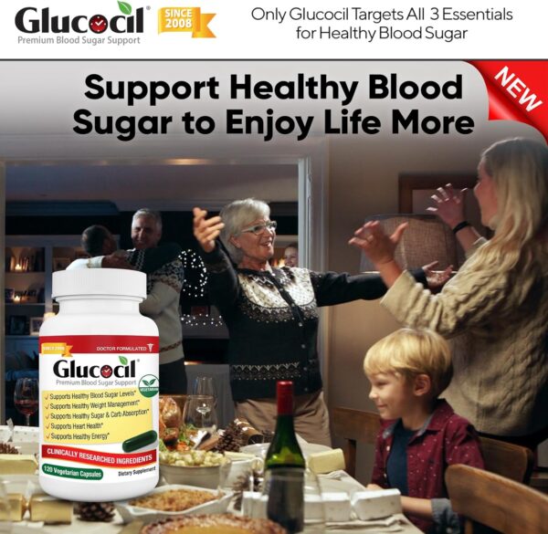 Glucocil – New - Vegetarian Capsules - Premium Blood Sugar Support - Supports The 3 Essentials for Healthy Blood Sugar - with Berberine, Proprietary Mulberry Leaf, and More - Image 7
