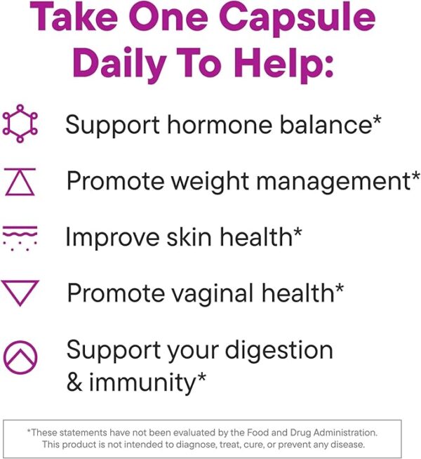 Daily Nouri Hormone Balance Probiotic for Women | Capsules for PCOS, Vaginal pH, Yeast Balance, Skin Health, Digestion & Immunity | 7 Probiotic Strains & Vegan Ahiflower Omega Oil | 30-Day Supply - Image 3