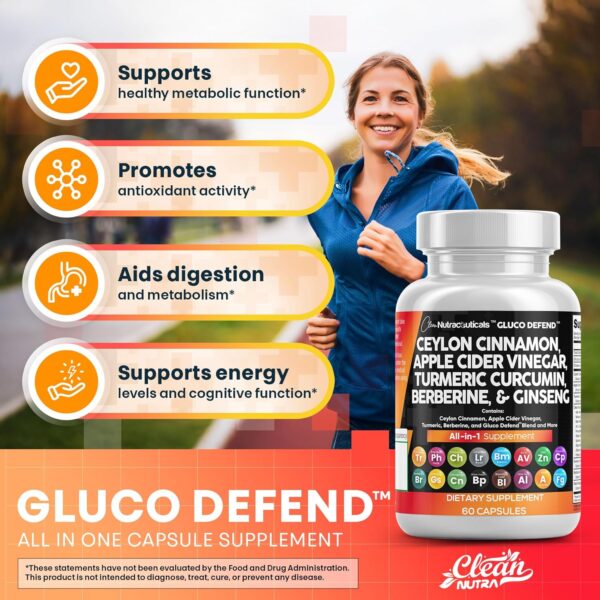 Clean Nutraceuticals Ceylon Cinnamon Turmeric Apple Cider Vinegar Ginseng Berberine Plus Bitter Melon Gymnema Milk Thistle Fenugreek - Image 7