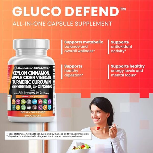 Clean Nutraceuticals Ceylon Cinnamon Turmeric Apple Cider Vinegar Ginseng Berberine Plus Bitter Melon Gymnema Milk Thistle Fenugreek - Image 4