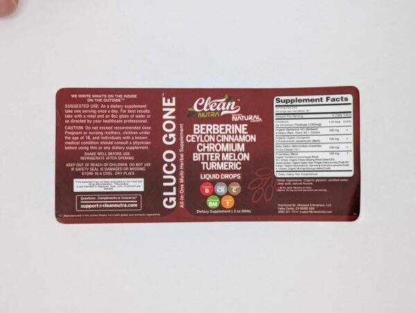 Clean Nutra Berberine with Ceylon Cinnamon Supplement Liquid Drops + Bitter Melon Extract, Glucomannan, Gymnema, Chromium, Turmeric, Organic Panax Ginseng, Moringa GLP-1 Support - Image 9